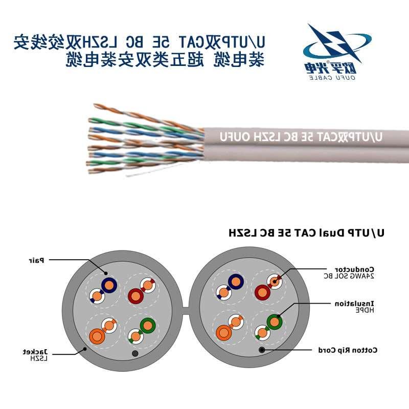 东莞市U/UTP超五类双4对非屏蔽电缆(24AWG)